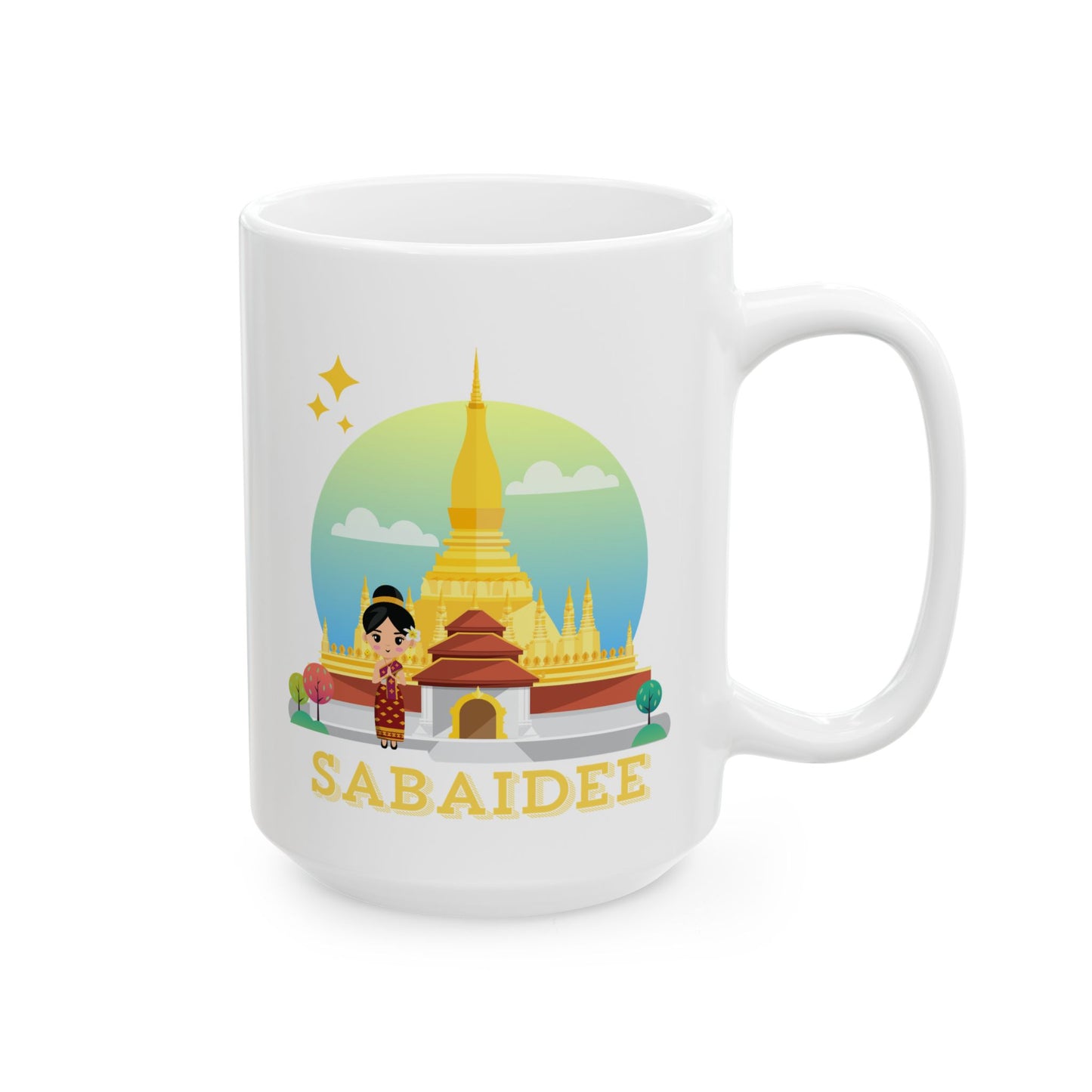 Ceramic Mug, (11oz, 15oz) "Sabaidee"