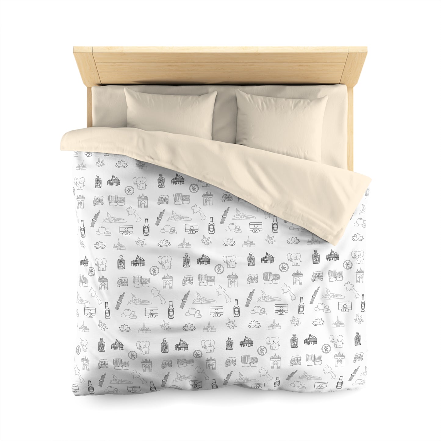 Microfiber Duvet Cover "Lao Icons"