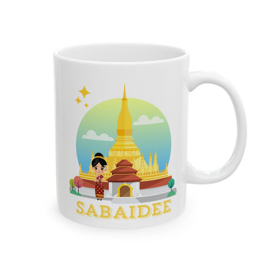 Ceramic Mug, (11oz, 15oz) "Sabaidee"