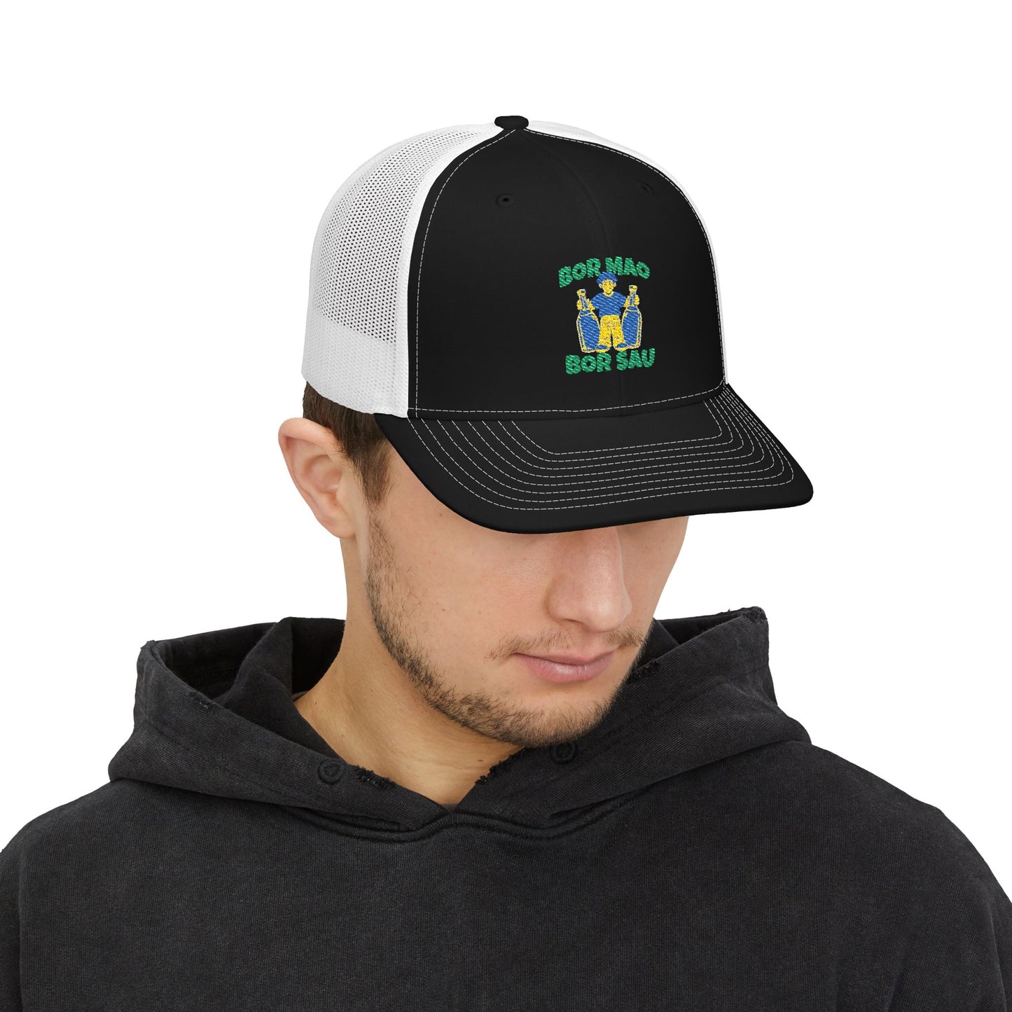 Embroidered Lao Drinking Meme Trucker Cap, Snapback Hat, Dad Hat, Funny Cap, Lao Pride, Gift for Him
