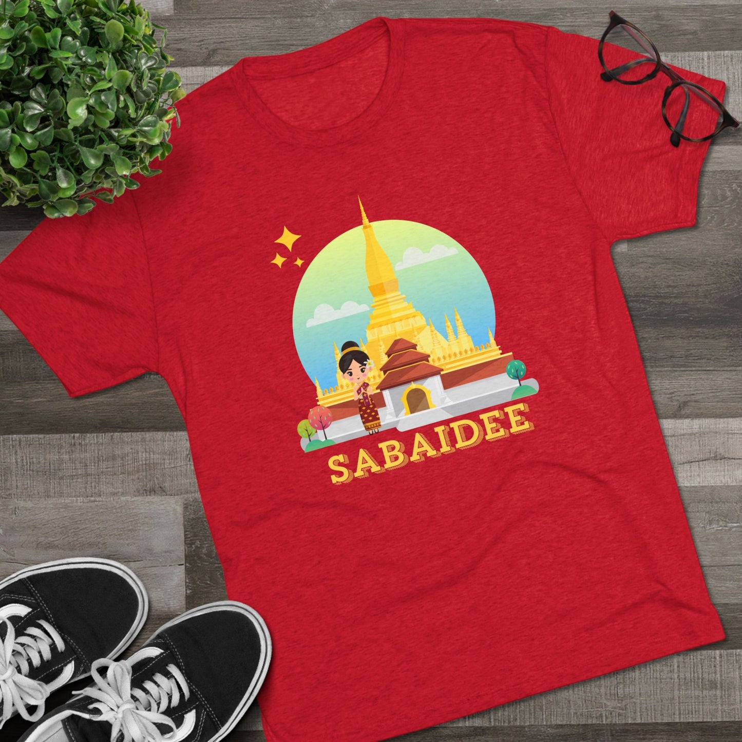 Unisex Tri-Blend Crew Tee "Sabaidee"