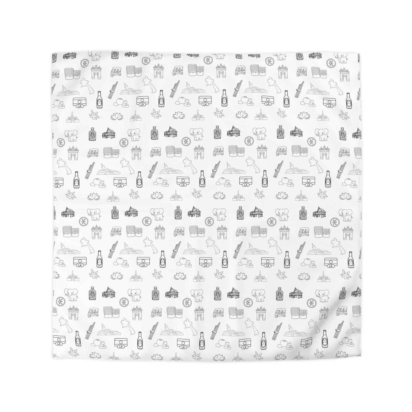 Microfiber Duvet Cover "Lao Icons"