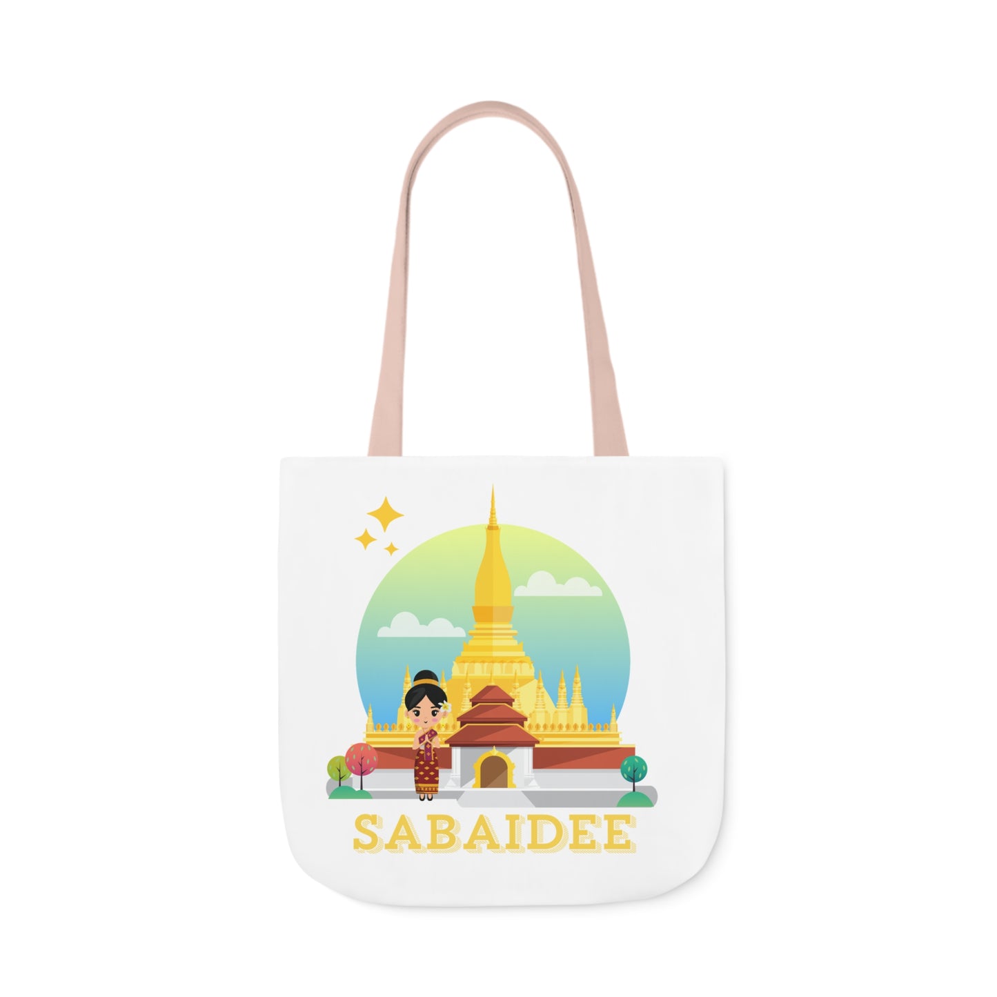 Canvas Tote Bag, 5-Color Straps "Sabaidee"