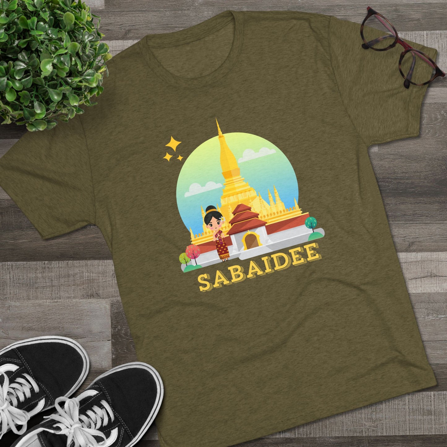 Unisex Tri-Blend Crew Tee "Sabaidee"