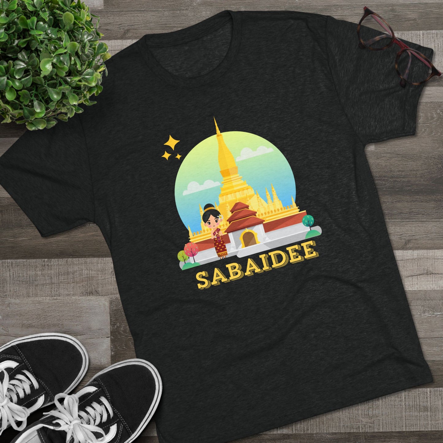 Unisex Tri-Blend Crew Tee "Sabaidee"