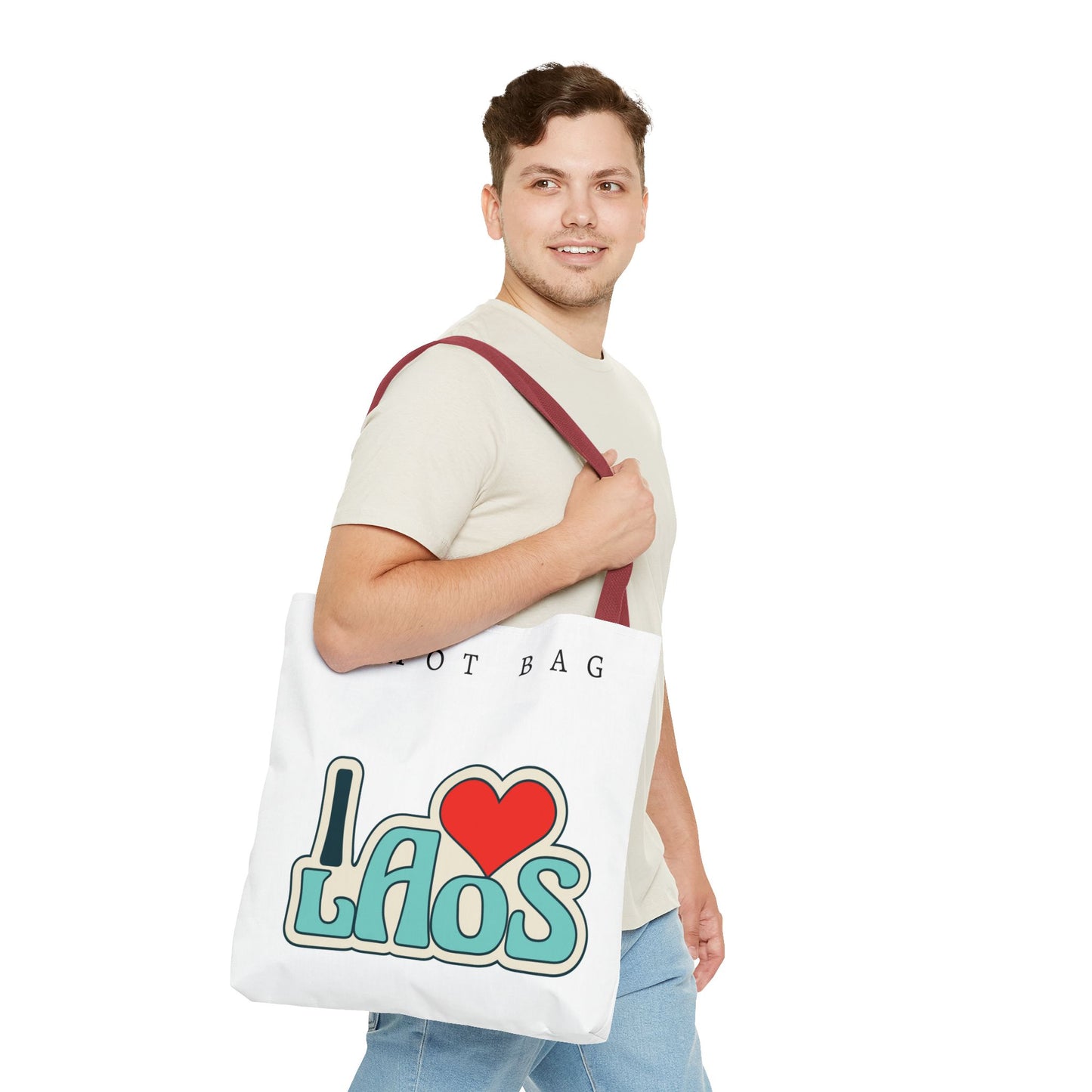 Tote Bag (AOP) "I Love Laos"