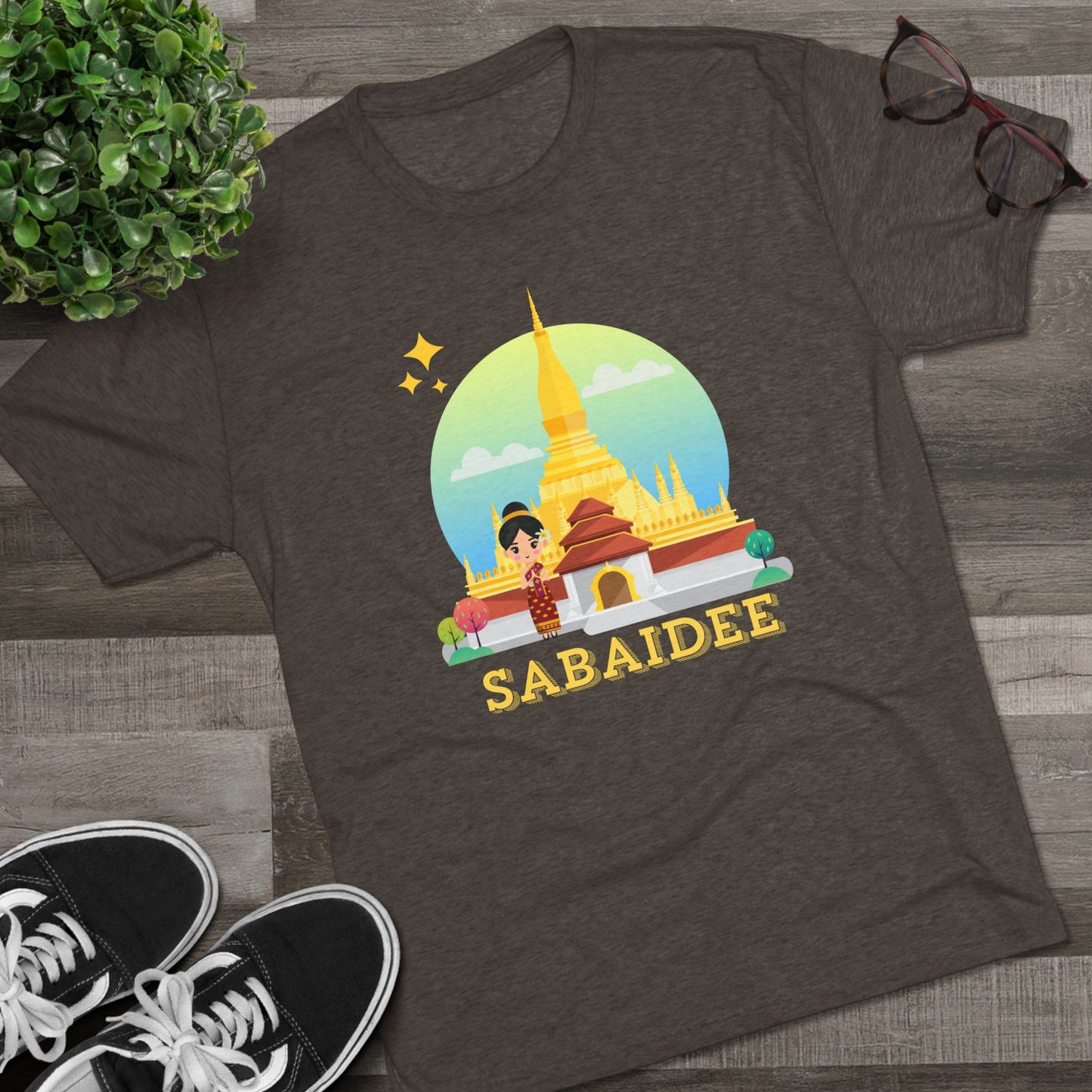 Unisex Tri-Blend Crew Tee "Sabaidee"