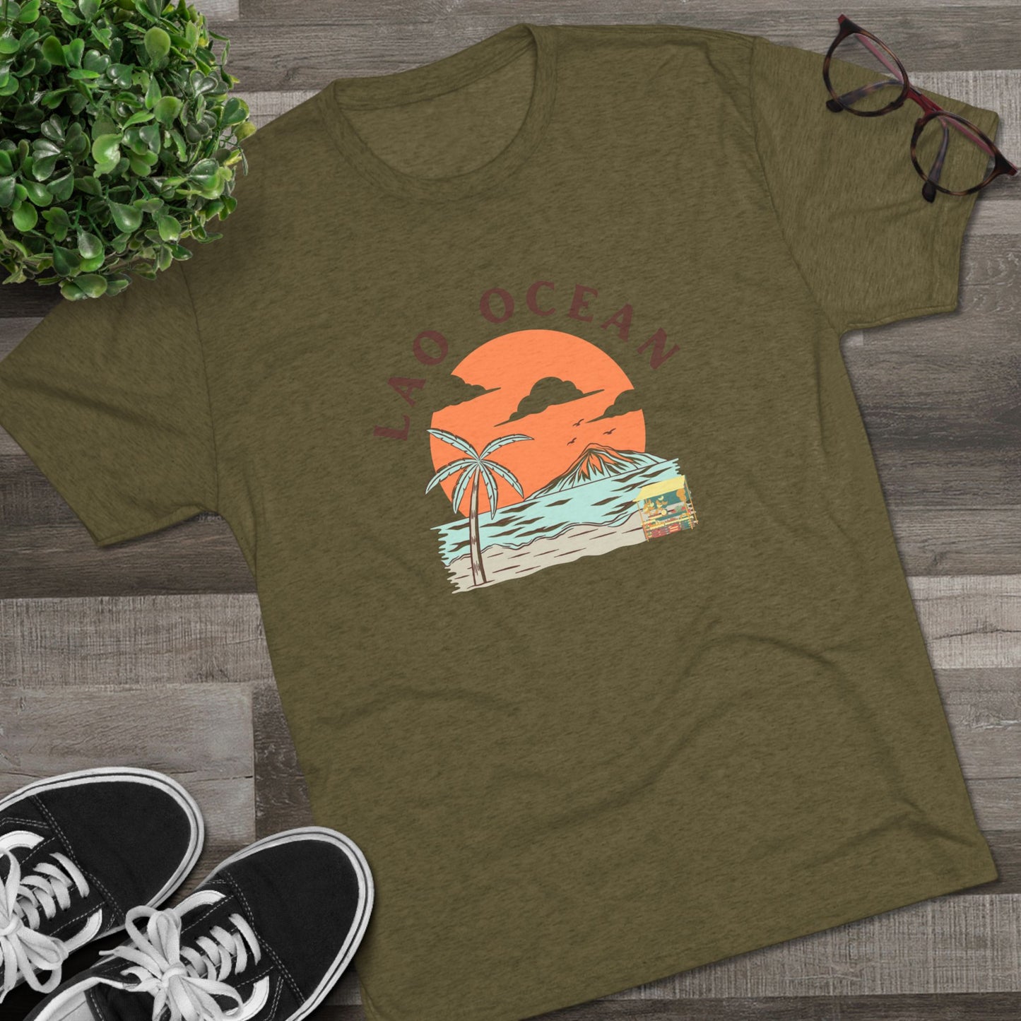 Unisex Tri-Blend Crew Tee "Lao Ocean"