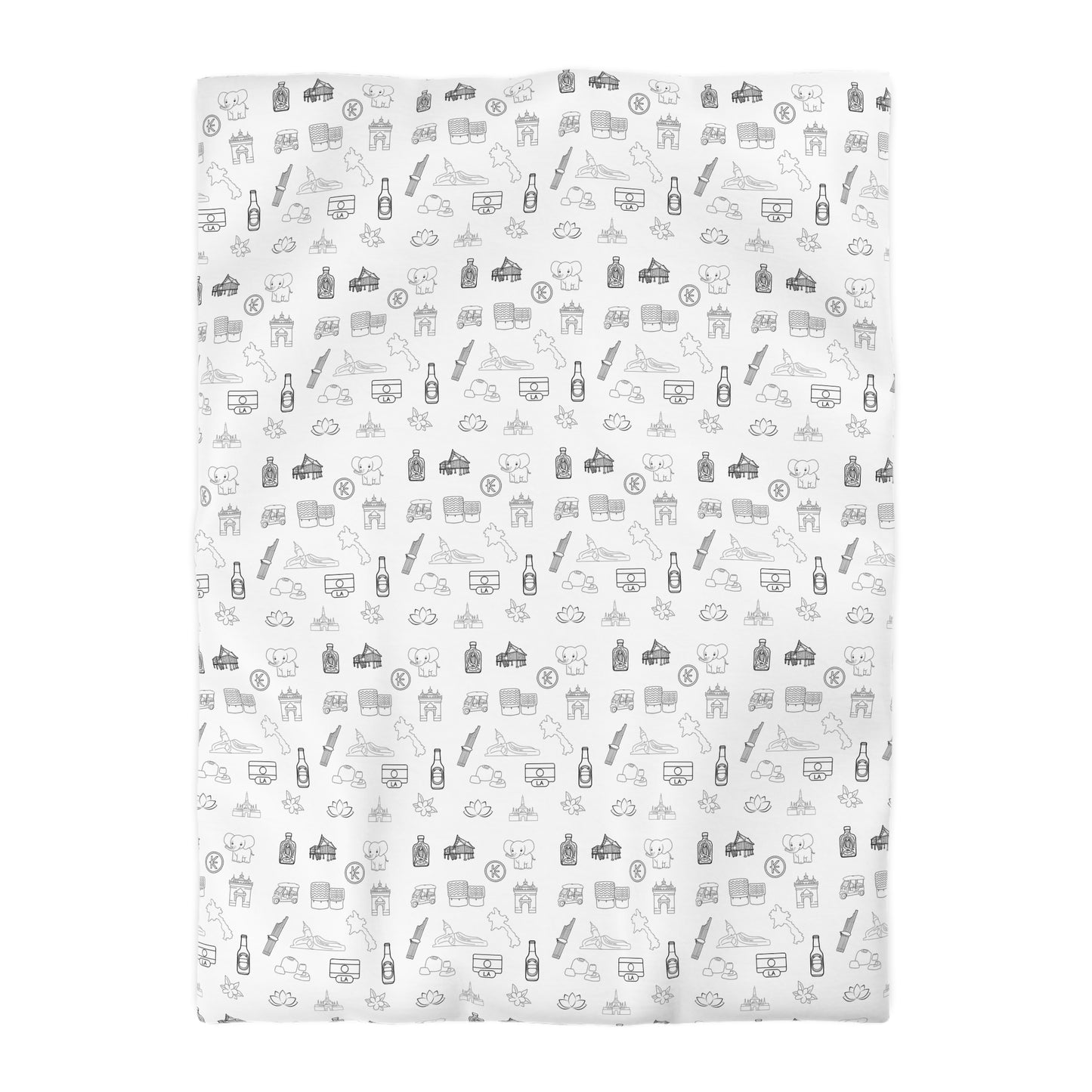 Microfiber Duvet Cover "Lao Icons"