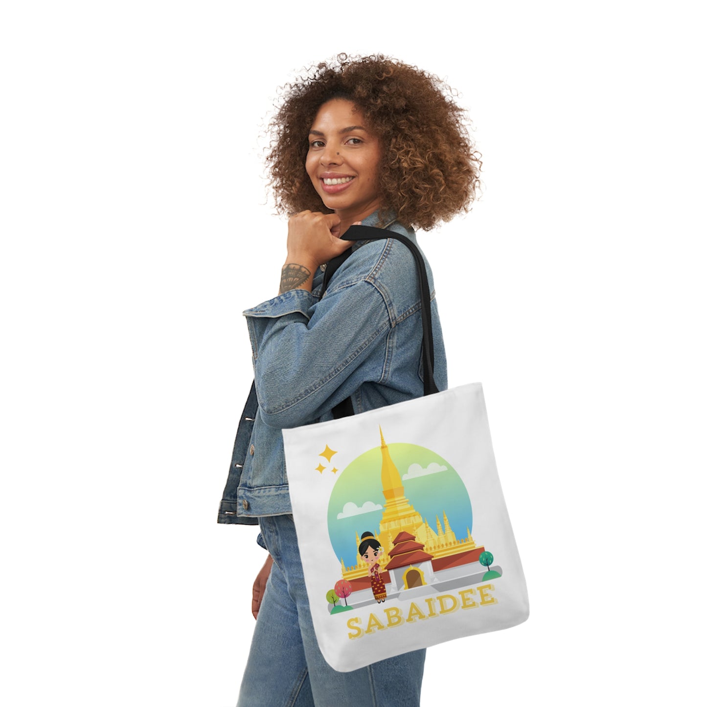 Canvas Tote Bag, 5-Color Straps "Sabaidee"