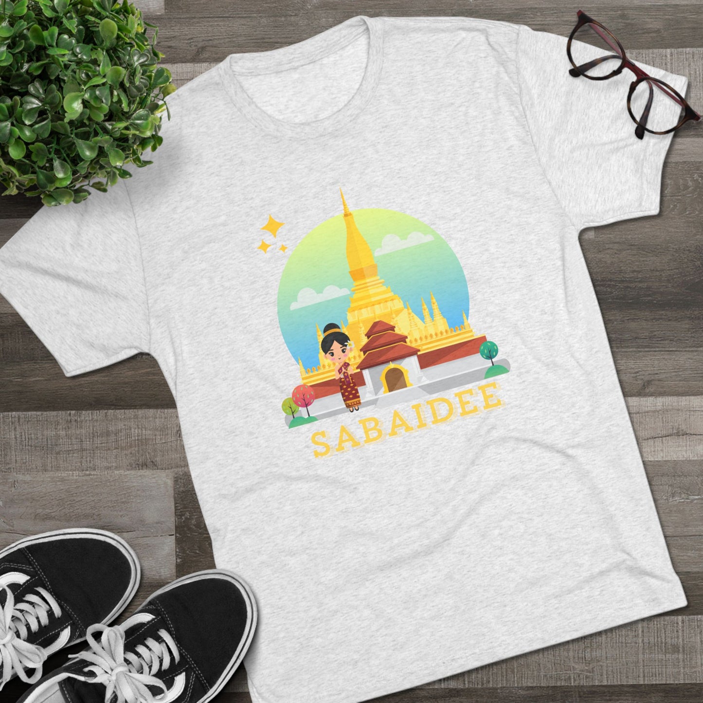 Unisex Tri-Blend Crew Tee "Sabaidee"