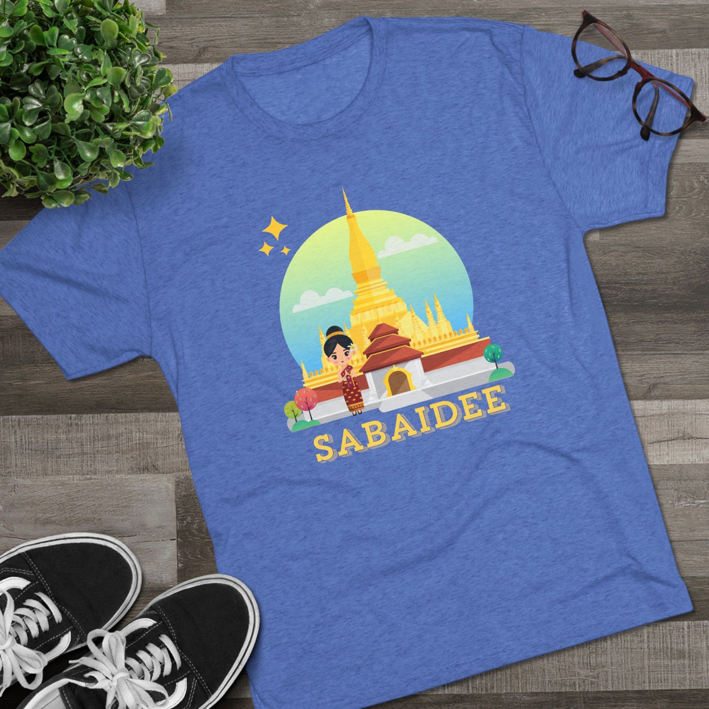 Unisex Tri-Blend Crew Tee "Sabaidee"