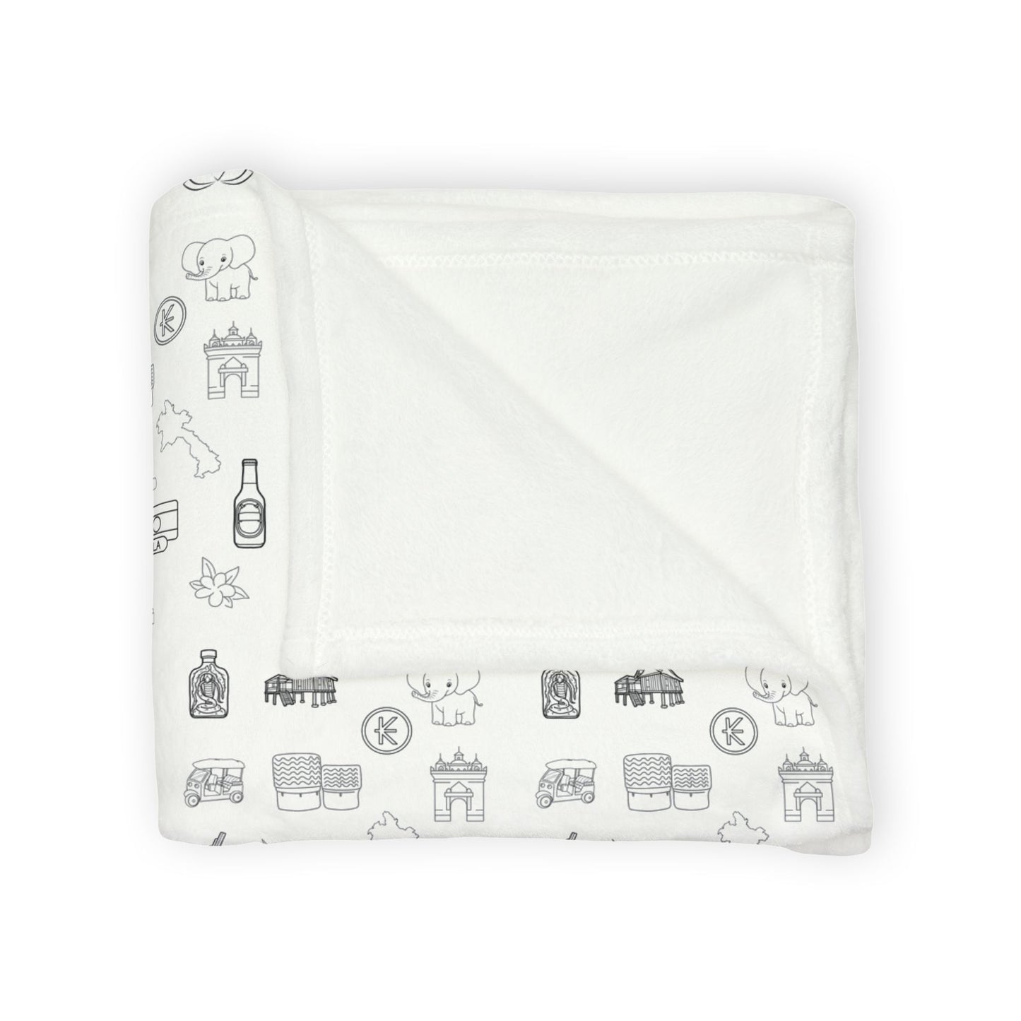 Soft Polyester Blanket "Lao Icons"