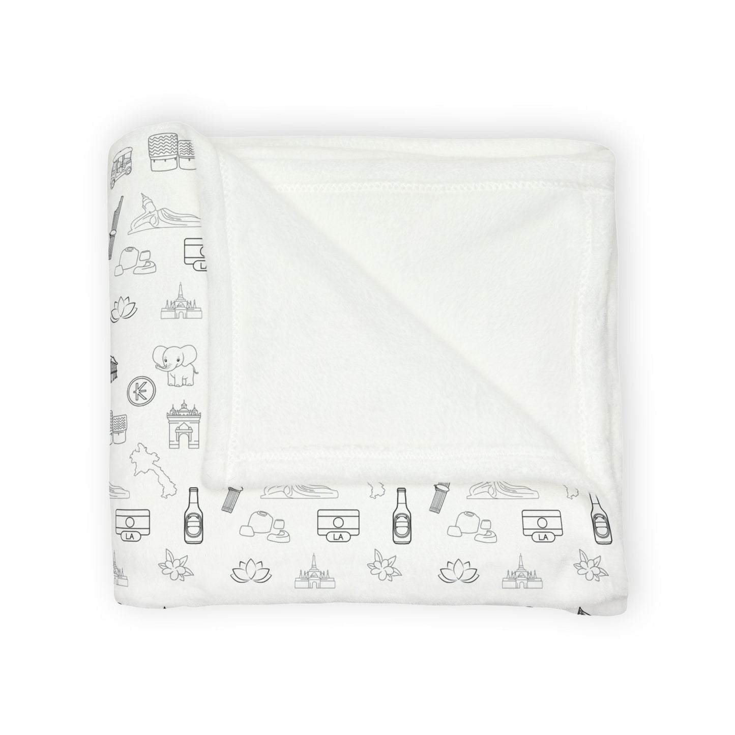 Soft Polyester Blanket "Lao Icons"