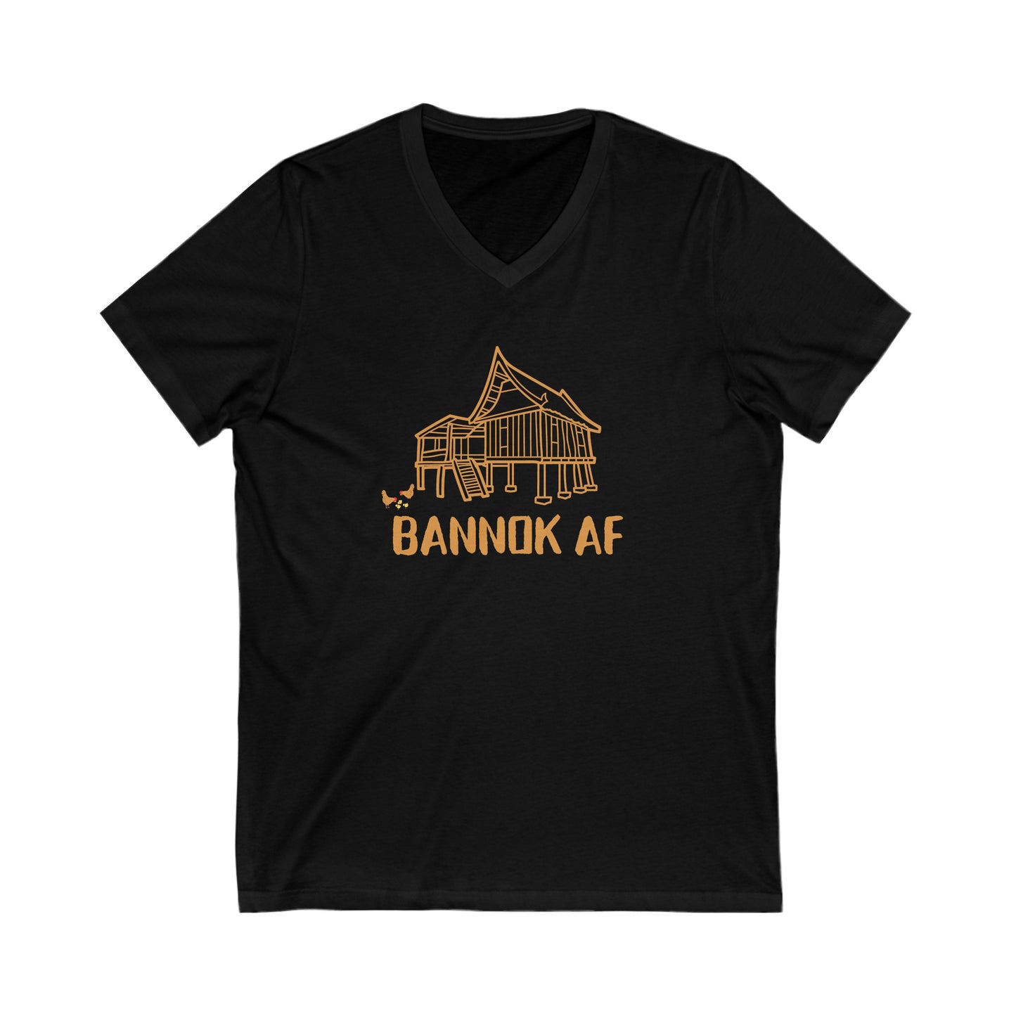 Unisex Jersey Short Sleeve V-Neck Tee "Bannok AF"