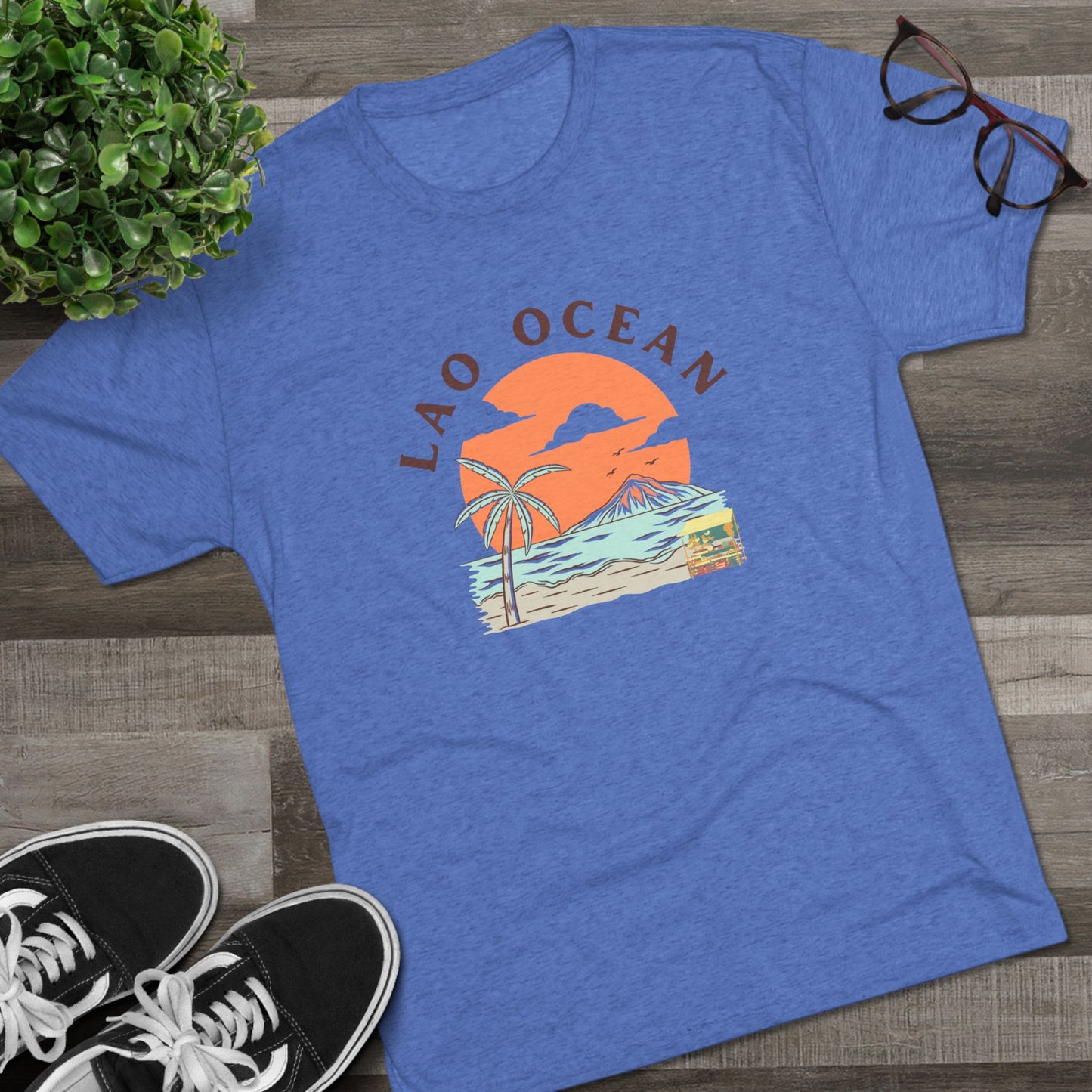 Unisex Tri-Blend Crew Tee "Lao Ocean"