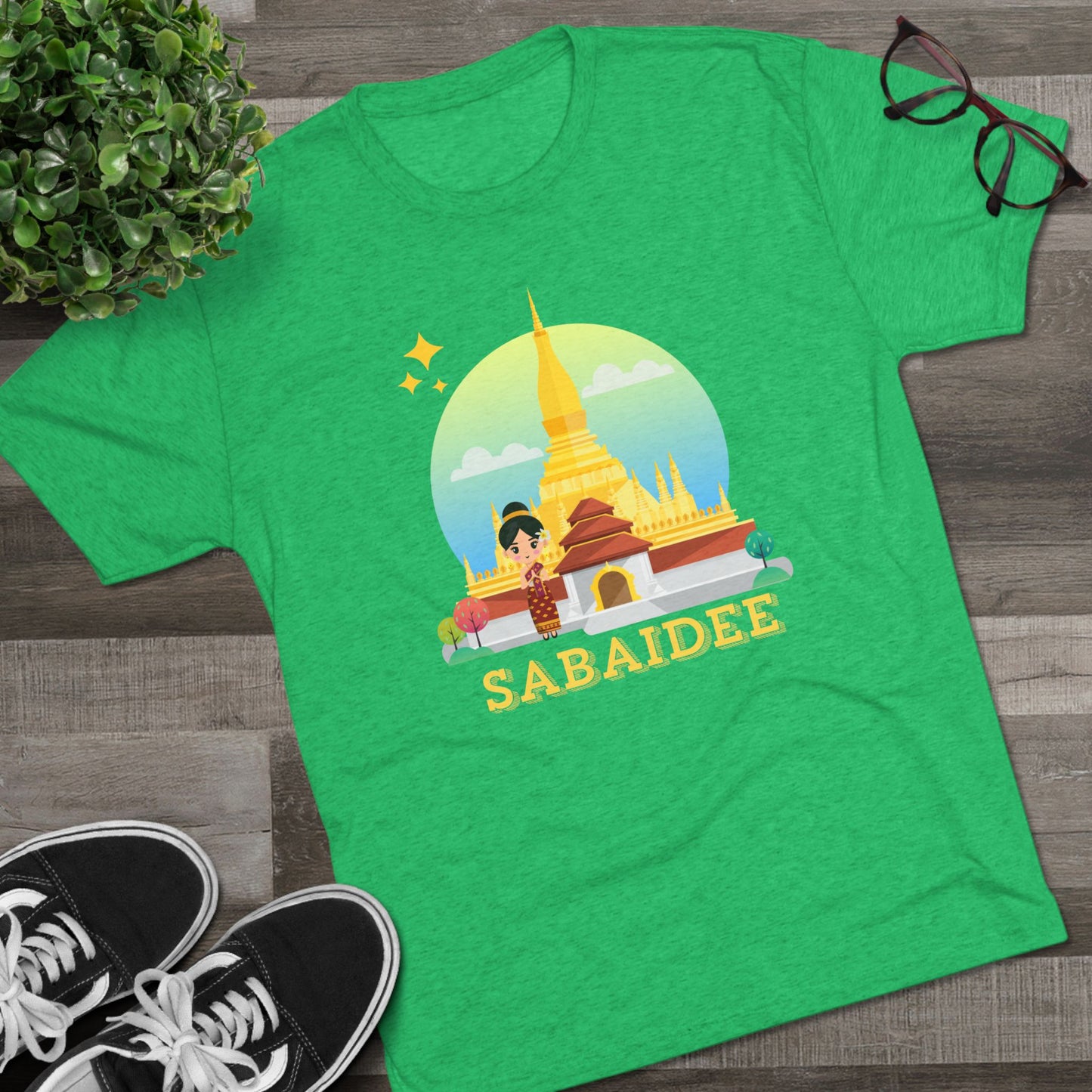 Unisex Tri-Blend Crew Tee "Sabaidee"