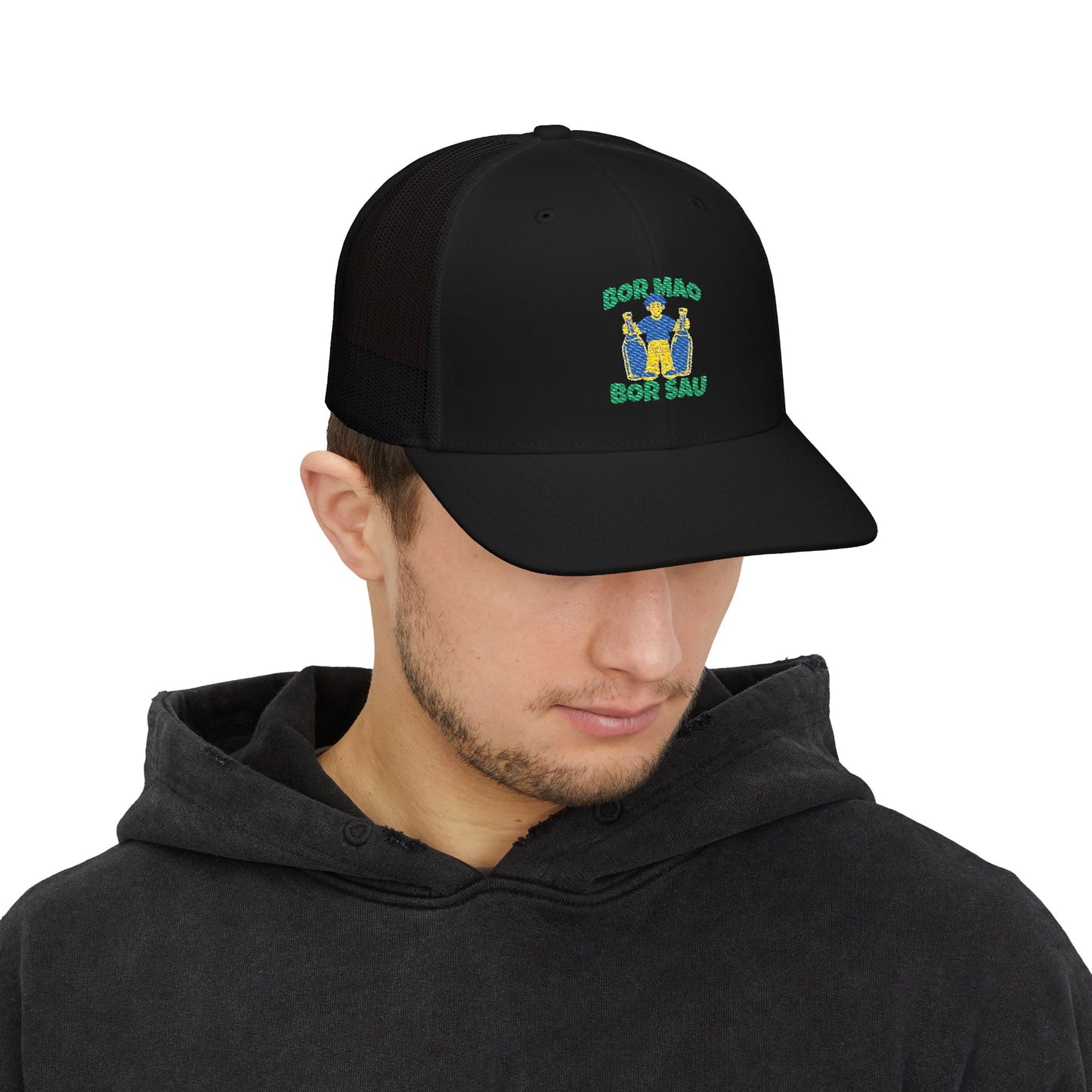 Embroidered Lao Drinking Meme Trucker Cap, Snapback Hat, Dad Hat, Funny Cap, Lao Pride, Gift for Him