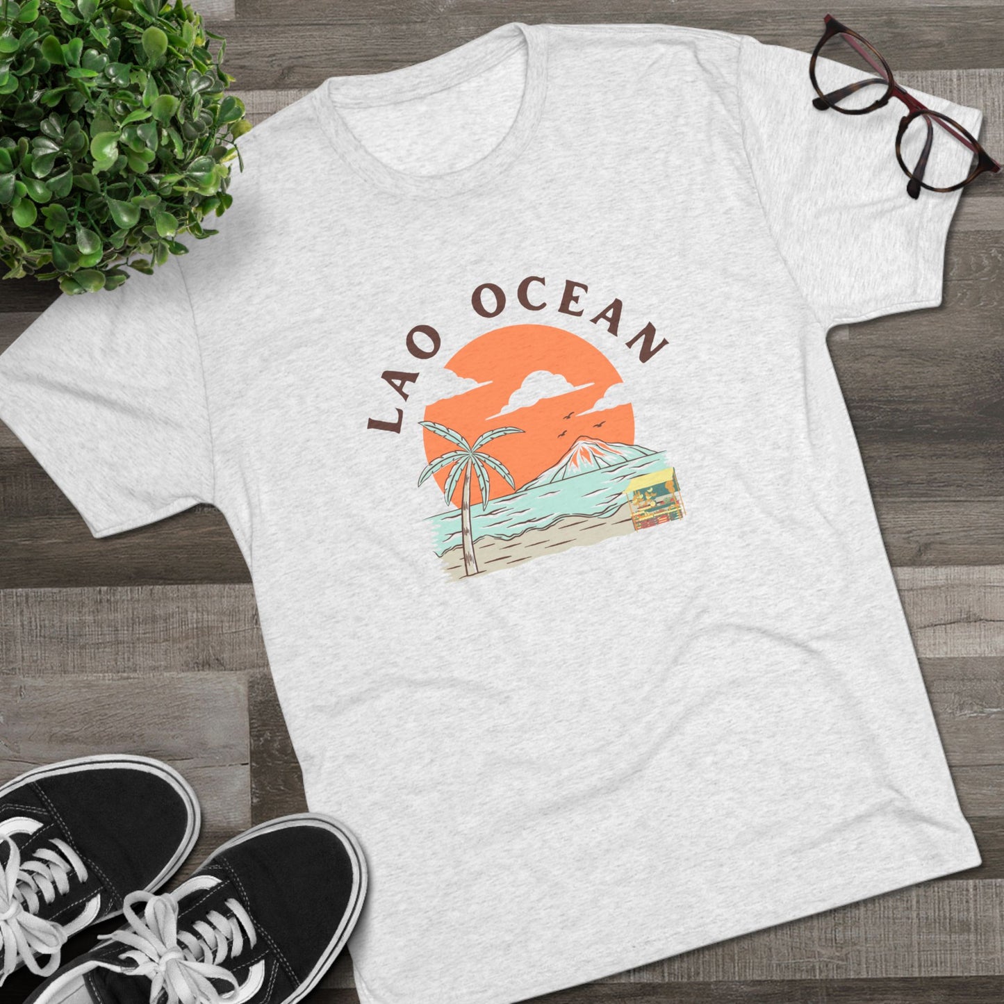 Unisex Tri-Blend Crew Tee "Lao Ocean"