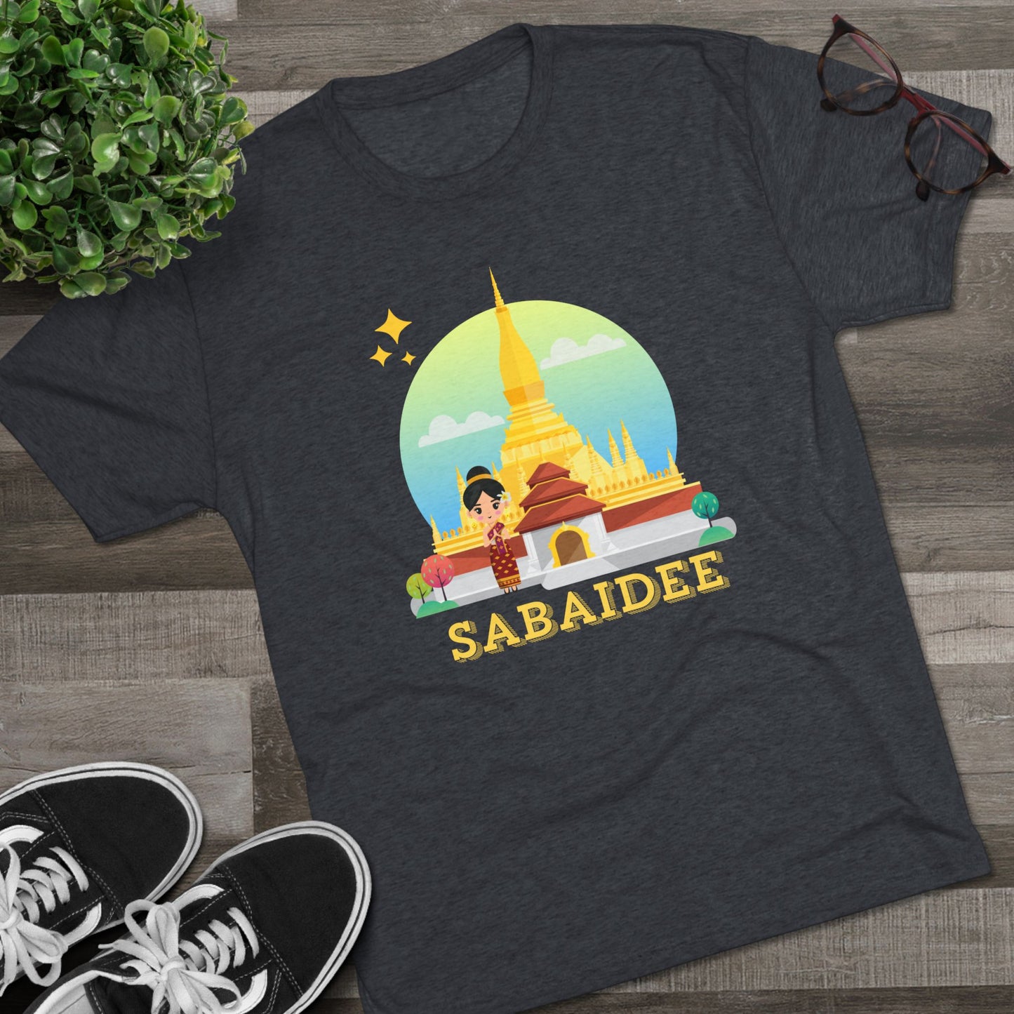 Unisex Tri-Blend Crew Tee "Sabaidee"