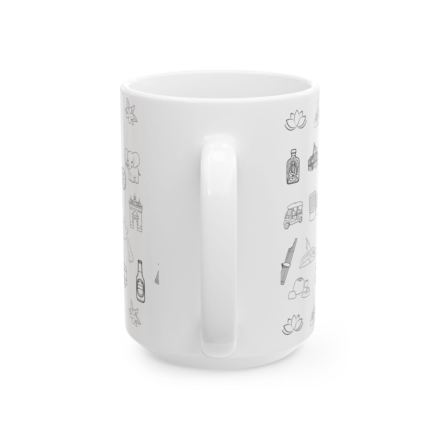 Ceramic Mug, (11oz, 15oz) “Lao Icons”