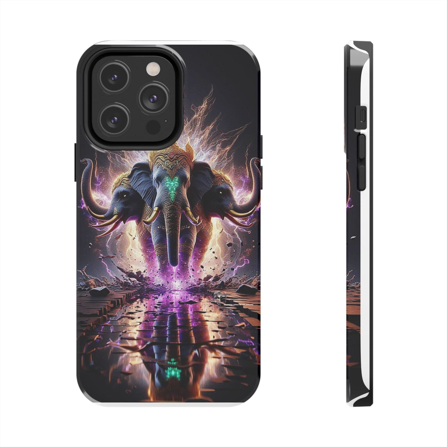 3 Headed Elephant Tough Phone Cases