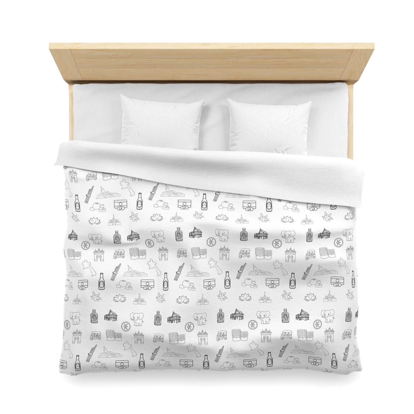 Microfiber Duvet Cover "Lao Icons"