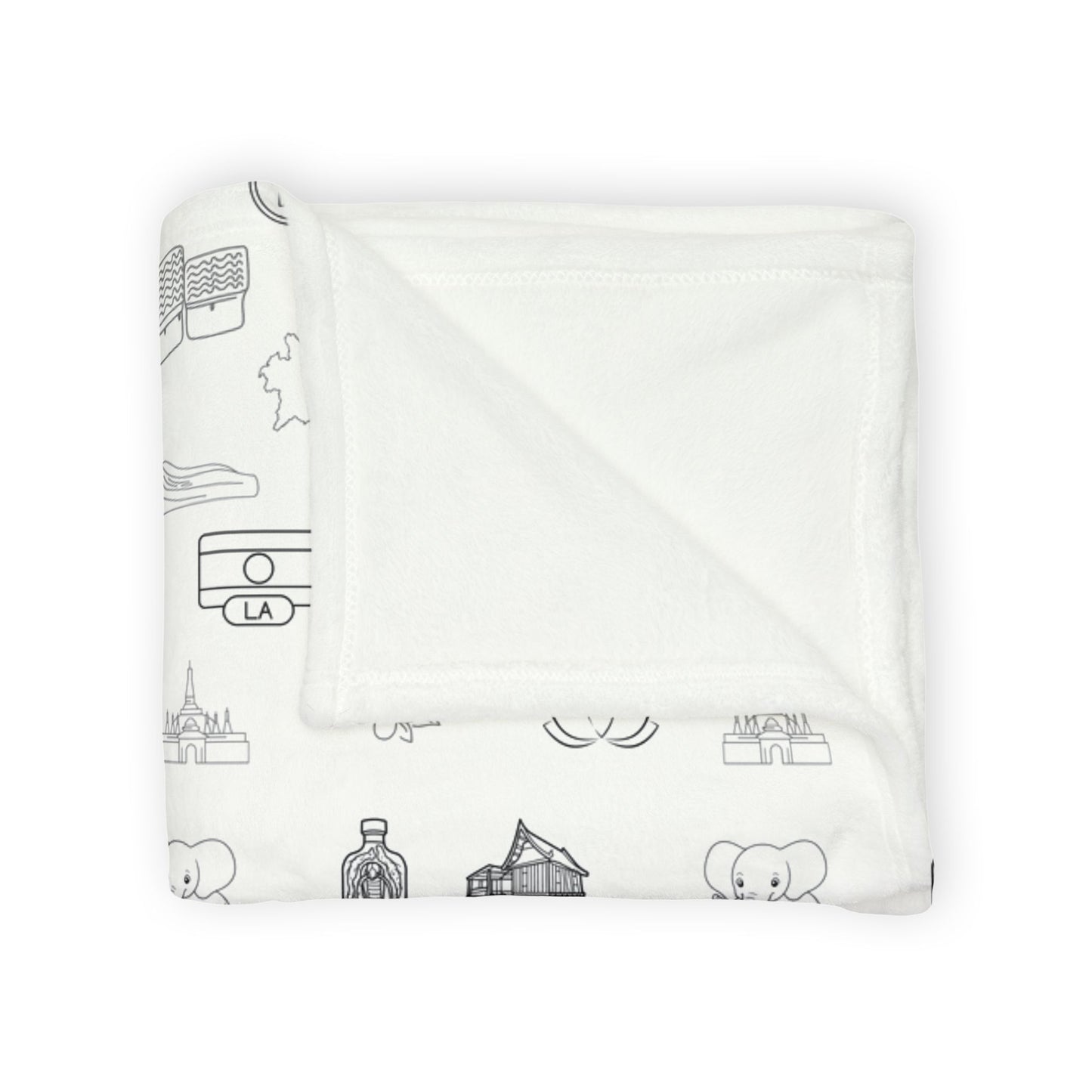 Soft Polyester Blanket "Lao Icons"