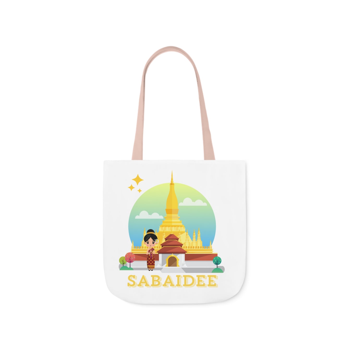 Canvas Tote Bag, 5-Color Straps "Sabaidee"