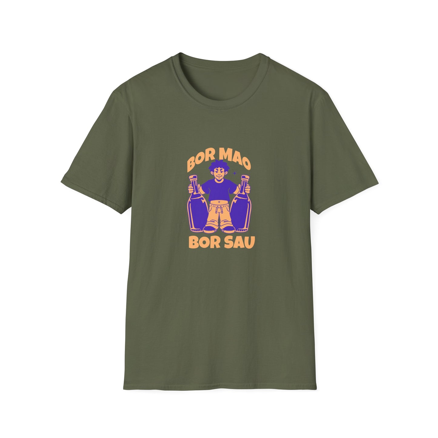 Lao Drinking Meme Unisex Softstyle T-Shirt - Funny Tee, Drinking Shirt, Humor Top, Gift for Lao People, Sarcastic Graphic Tee