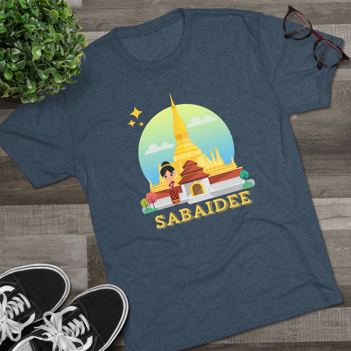 Unisex Tri-Blend Crew Tee "Sabaidee"