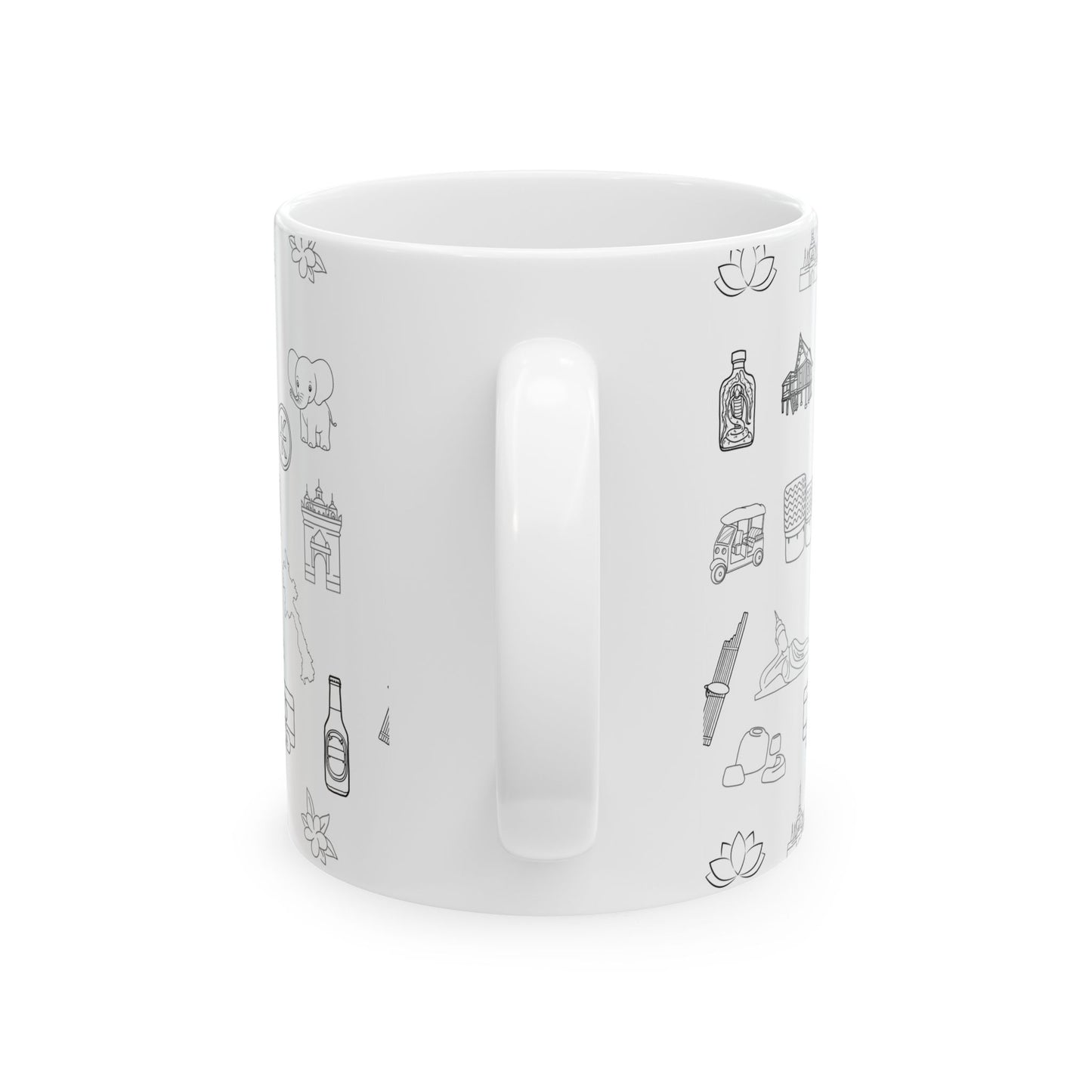 Ceramic Mug, (11oz, 15oz) “Lao Icons”