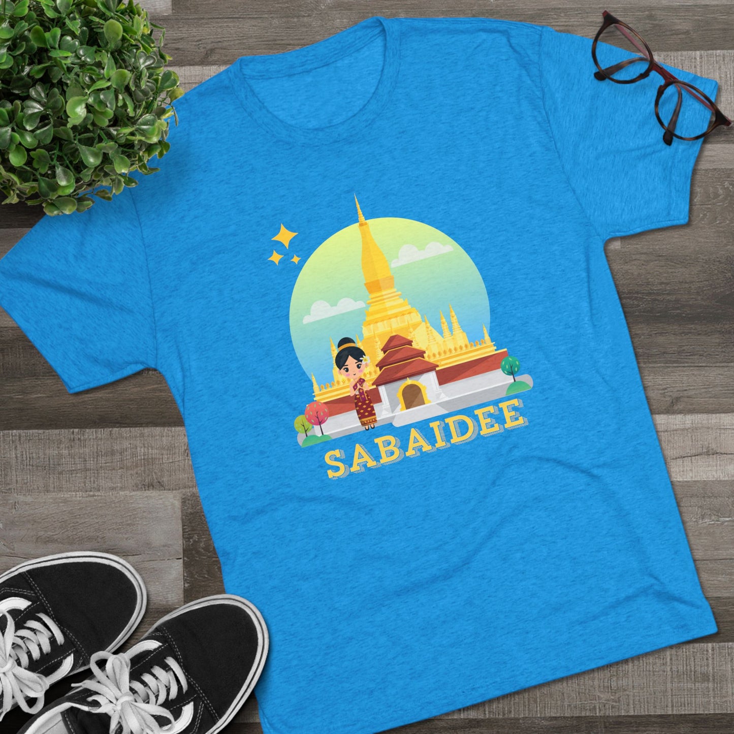 Unisex Tri-Blend Crew Tee "Sabaidee"