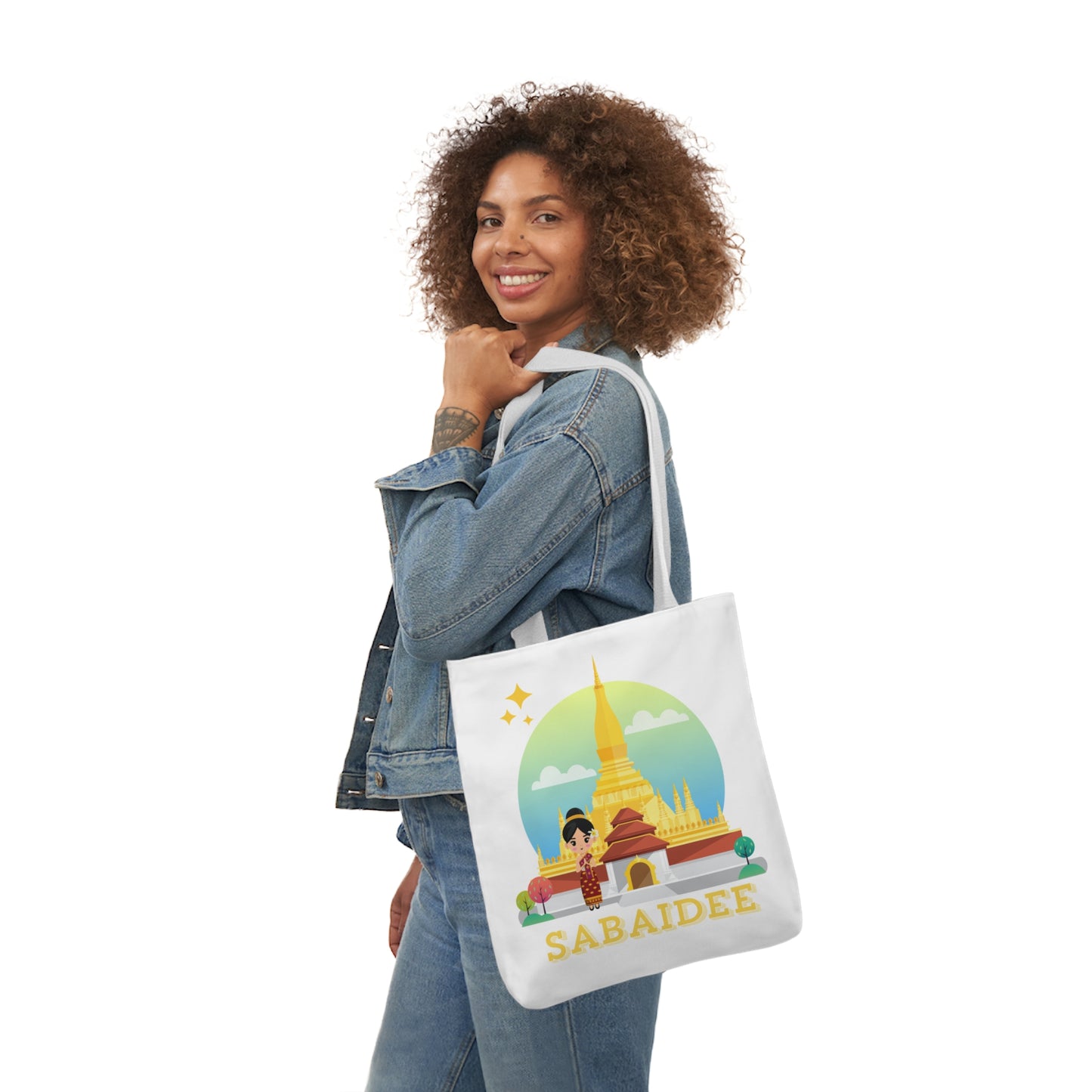 Canvas Tote Bag, 5-Color Straps "Sabaidee"