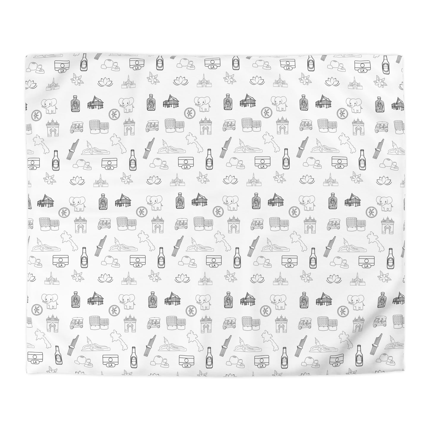 Microfiber Duvet Cover "Lao Icons"