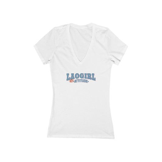 Chic Attitude V-Neck Tee, Stylish Women's T-Shirt, Casual Wear, Trendy Gift, Summer Fashion, Everyday Comfort