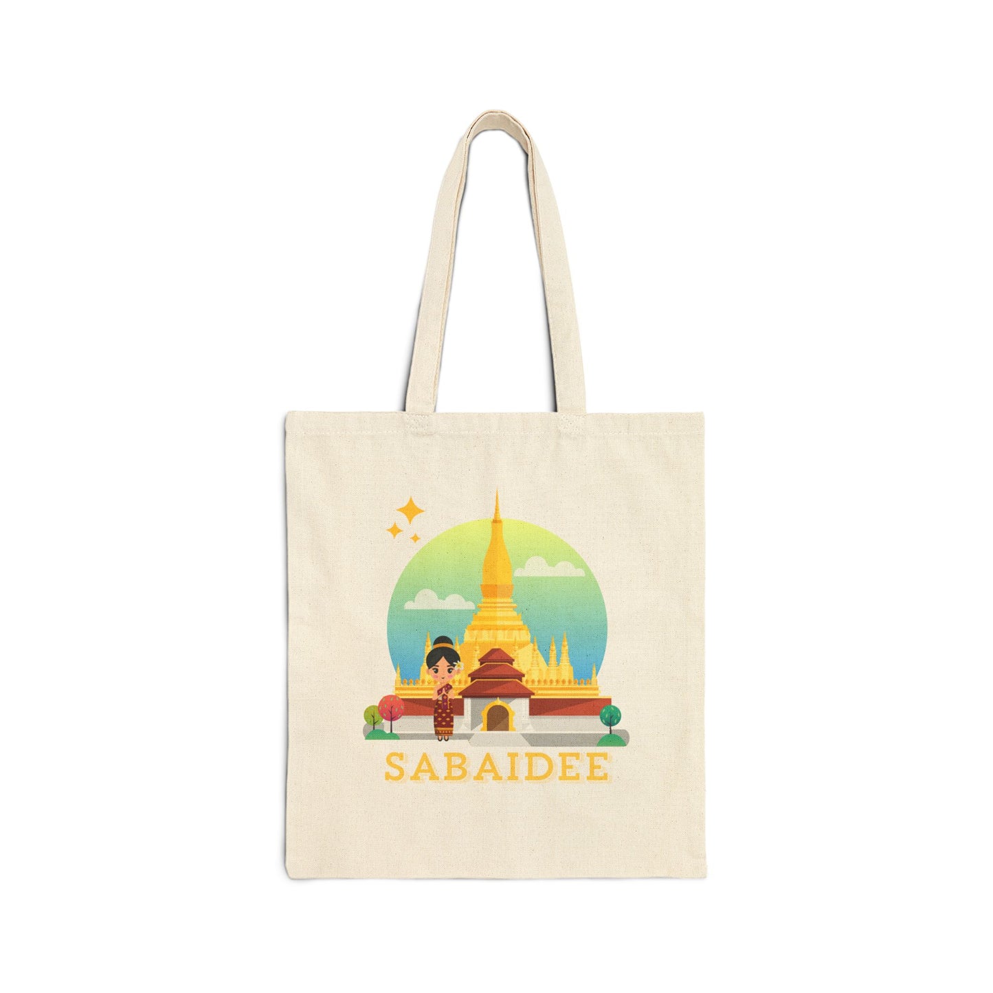 Cotton Canvas Tote Bag "Sabaidee"