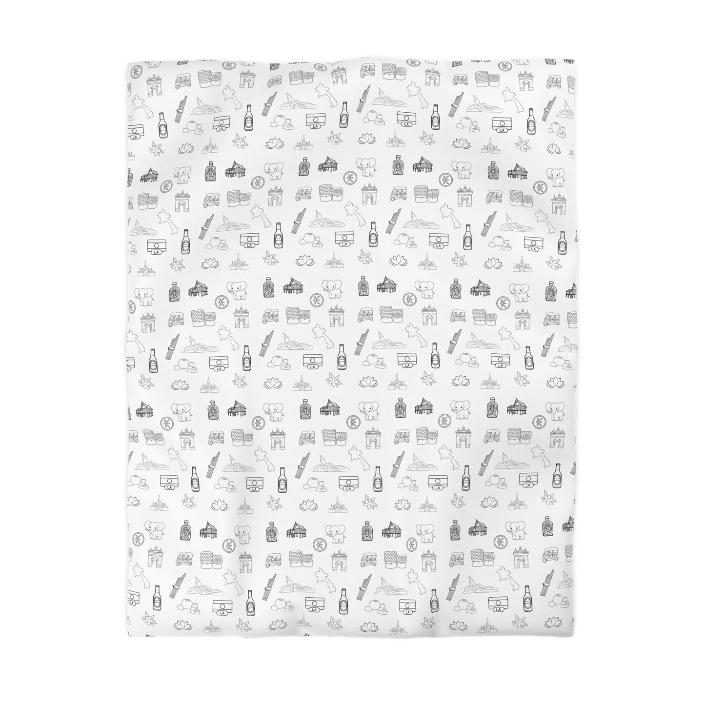 Microfiber Duvet Cover "Lao Icons"